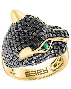 Effy Fine Jewelry 14K 1.92 Ct. Tw. Diamond & Emerald Ring - Multicolour
