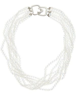 Kenneth Jay Lane Multi Row Necklace - White