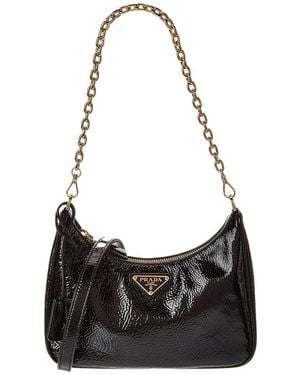 Prada Re-Edition Leather Shoulder Bag - Black