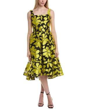 Amsale Silk-Blend Midi Dress - Yellow