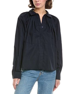 To My Lovers Pleated Neck Blouse - Blue