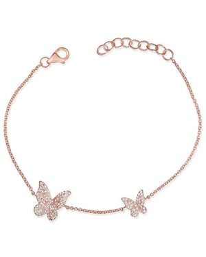 Sabrina Designs 14k Rose Gold 0.35 Ct. Tw. Diamond Butterfly Bracelet - Metallic