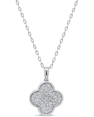 Sabrina Designs 14K 0.50 Ct. Tw. Diamond Clover Necklace - White