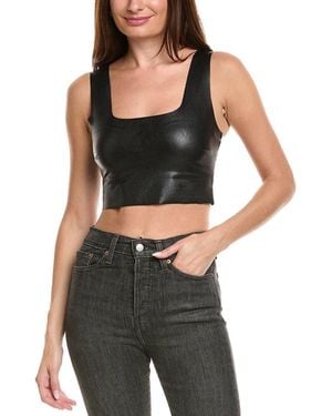 Commando Square Neck Crop Top - Black