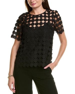 Anne Klein Lace T-Shirt - Black