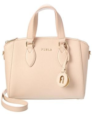 Furla Minerva Mini Leather Satchel - Natural