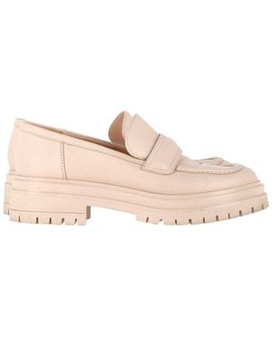 Gianvito Rossi Leather Platform Loafer (Authentic Pre-Loved) - Natural
