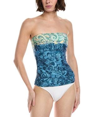 Monte and Lou Bandeau Tankini Top - Blue