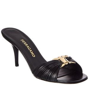 Ferragamo Witty Leather Sandal - Black