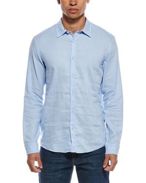 BOSS Roan Kent Linen-Blend Shirt - Blue