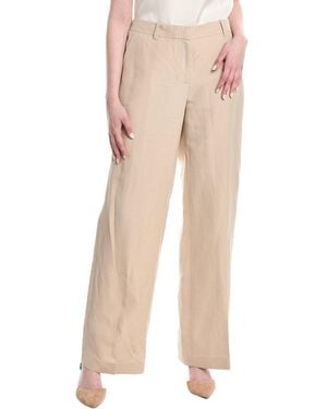 Lafayette 148 New York Gates Silk & Linen-blend Full Leg Pant - Natural