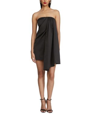 Halston Isla Heavy Satin Mini Dress - Black