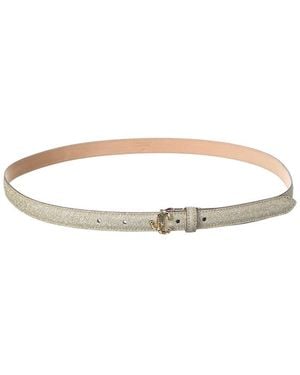 Jimmy Choo Mini Helina Glitter Belt - White