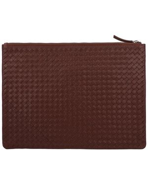 Dragon Diffusion A4 Pochette Leather Pouch Bag - Brown