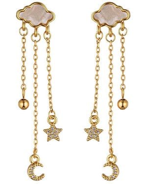 Eye Candy LA Cz Cloudy Charmed Earrings - Metallic