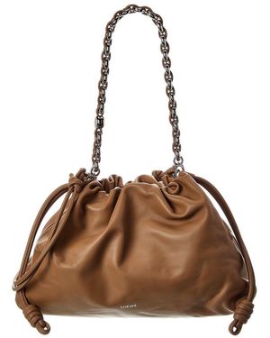 Loewe Flamenco Large Leather Clutch - Brown