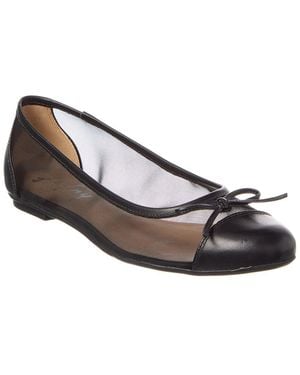 French Sole Cordelia Shimmer Mesh & Leather Flat - White