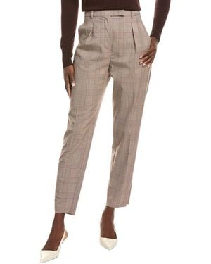 Max Mara Guelfi Long Wool-Blend Trouser - Natural