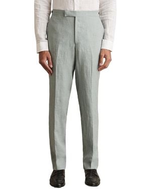 Reiss Warner Linen Slim Mixer Trouser - Gray