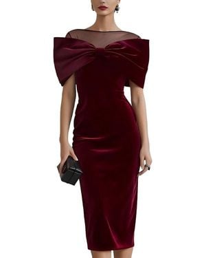 Kira Mone Short Sleeveless Midi Dress - Red