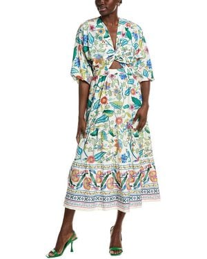 IPPONELLI Tiered Midi Dress - Blue