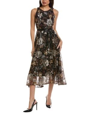 Tahari Floral Midi Dress - Green