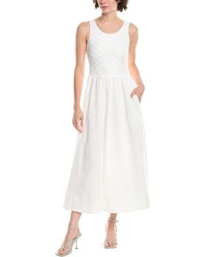 Bardot Bryony Lace Poplin Midi Dress - White