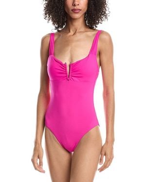 Becca Viviana Plunge One-Piece - Pink