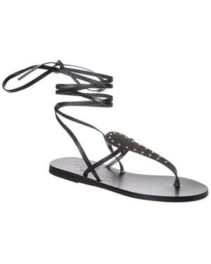 Ancient Greek Sandals Pyrichos Leather Sandal - White