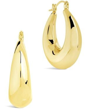 Sterling Forever Rae Tube Hoop Earrings - Metallic