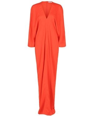 Ferragamo V-Neck Maxi Dress - Red