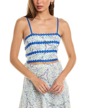 Stellah Tie Back Crop Top - Blue