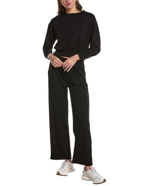 Marion 28In 2Pc Straight Pant & Sweatshirt Set - Black