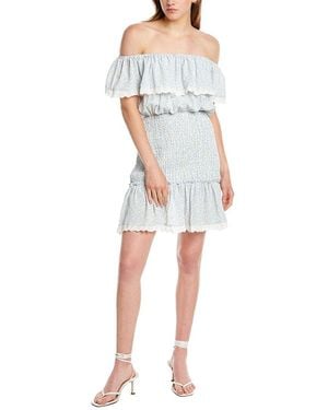 Stellah Smocked Mini Dress - White