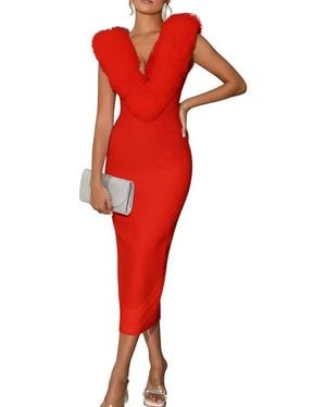 CAMILA BLANCO Midi Dress - Red