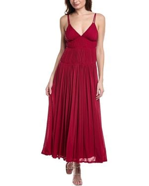 Rebecca Taylor Ruched Maxi Dress - Red