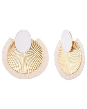 Adornia Statement Mixed Material Darla Earrings - White
