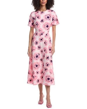 Marimekko Helea Tumma Linen-Blend Maxi Dress - Pink