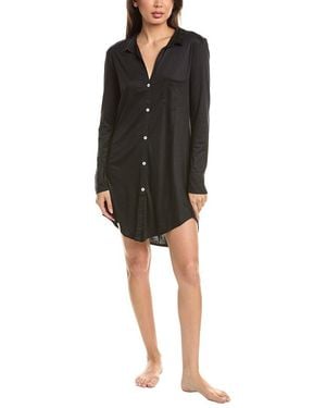 Hanro Silk-Blend Sleep Shirt - Black