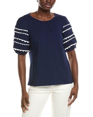 Jones New York Elbow Sleeve Top - Blue