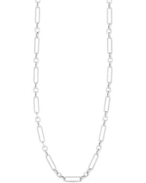 Chloe and Madison Figaro Twisted Link Necklace - White