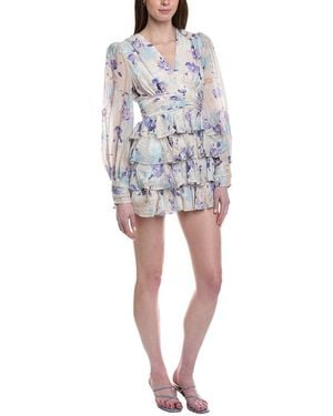 Line & Dot Fleur Mini Tiered Dress - Gray