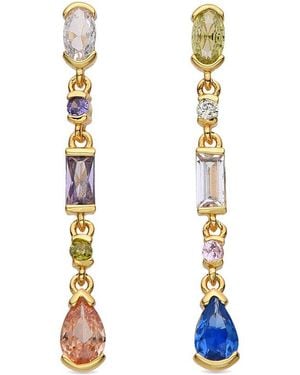 Eye Candy LA Cz Linear Earrings - White