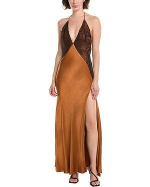Bardot Estrella Halter Maxi Dress - Brown