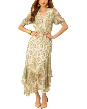 Hale Bob Silk-Blend Malaya Midi Dress - Metallic