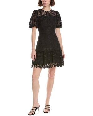 MILLY Yasmin Rose Mosaic Mini Dress - Black