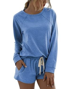 Lily Kim 2Pc T-Shirt & Short Set - Blue