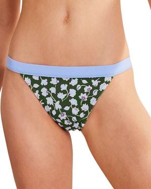 Boden Tanga Bikini Bottoms Winter Green, Blue Floral