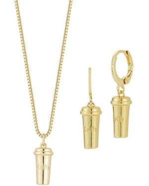 Sphera Milano Plated Necklace/Earring Set - Metallic