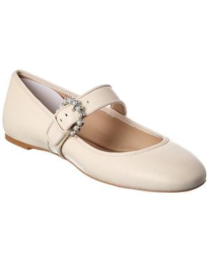 Stuart Weitzman Piper Leather Ballet Flat - Natural